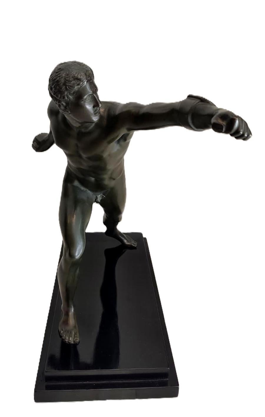 Neoclassico Bronzo neoclassico francese del XIX secolo, Gladiatore di Borghese, Grand Tour in vendita