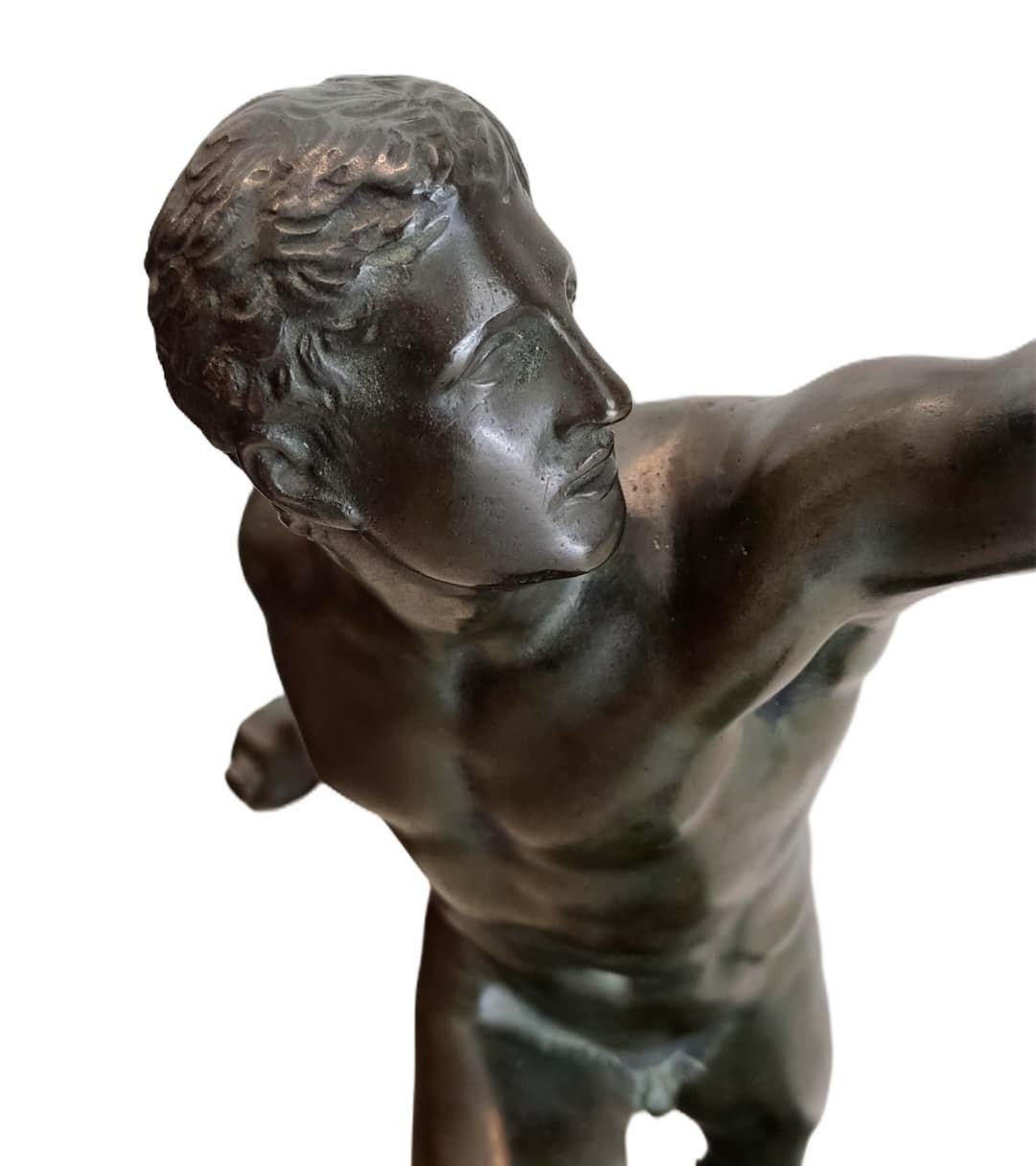 Bronzo neoclassico francese del XIX secolo, Gladiatore di Borghese, Grand Tour in vendita 1
