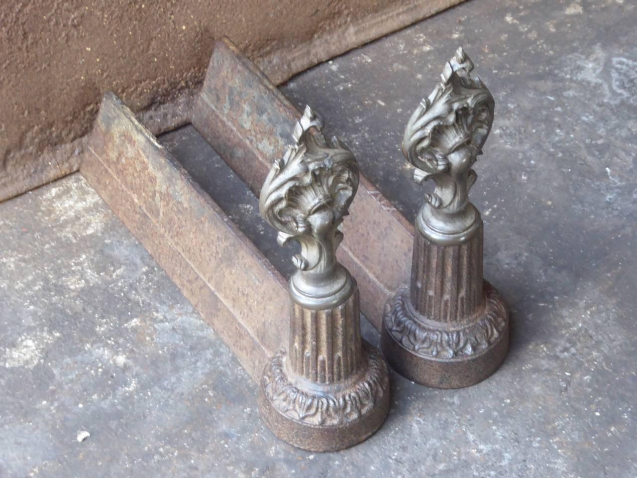 19th Century French Neoclassical Andirons or Firedogs In Good Condition In Amerongen, NL