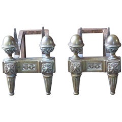 Antique 19th Century French Neoclassical Andirons or Firedogs