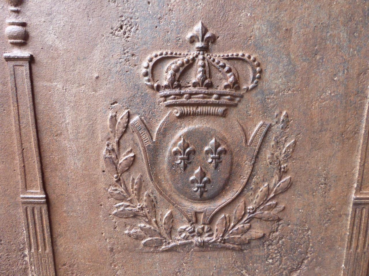 Cast 19th Century French Neoclassical 'Arms of France' Fireback