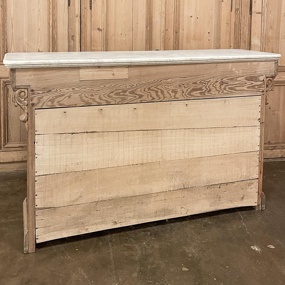 19th Century French Neoclassical Bar ~ Counter with Carrara Marble Top For Sale 14