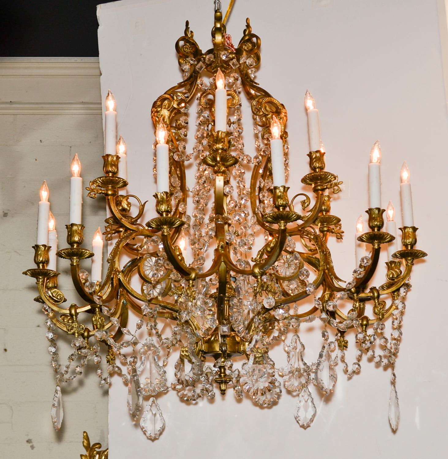 Gilt 19th Century French Neoclassical Bronze Chandelier