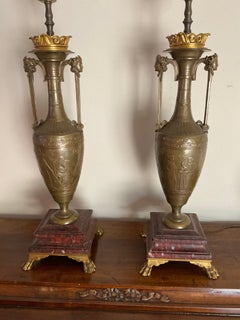 19TH century French neoclassical bronze lamps