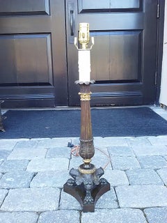 19th Century French Neoclassical Bronze and Ormolu Candlestick Lamp