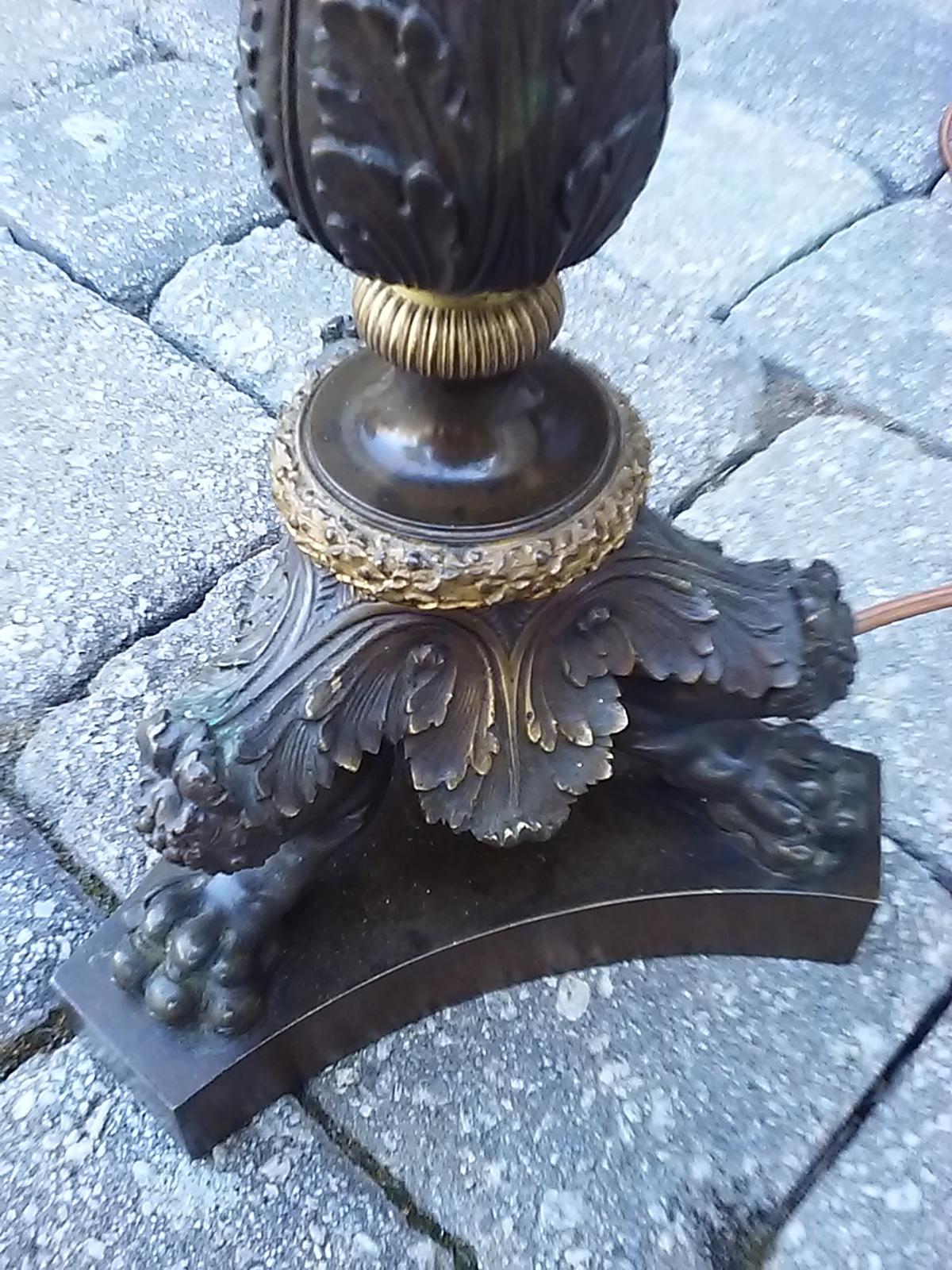 19th Century French Neoclassical Bronze and Ormolu Candlestick Lamp For Sale 3