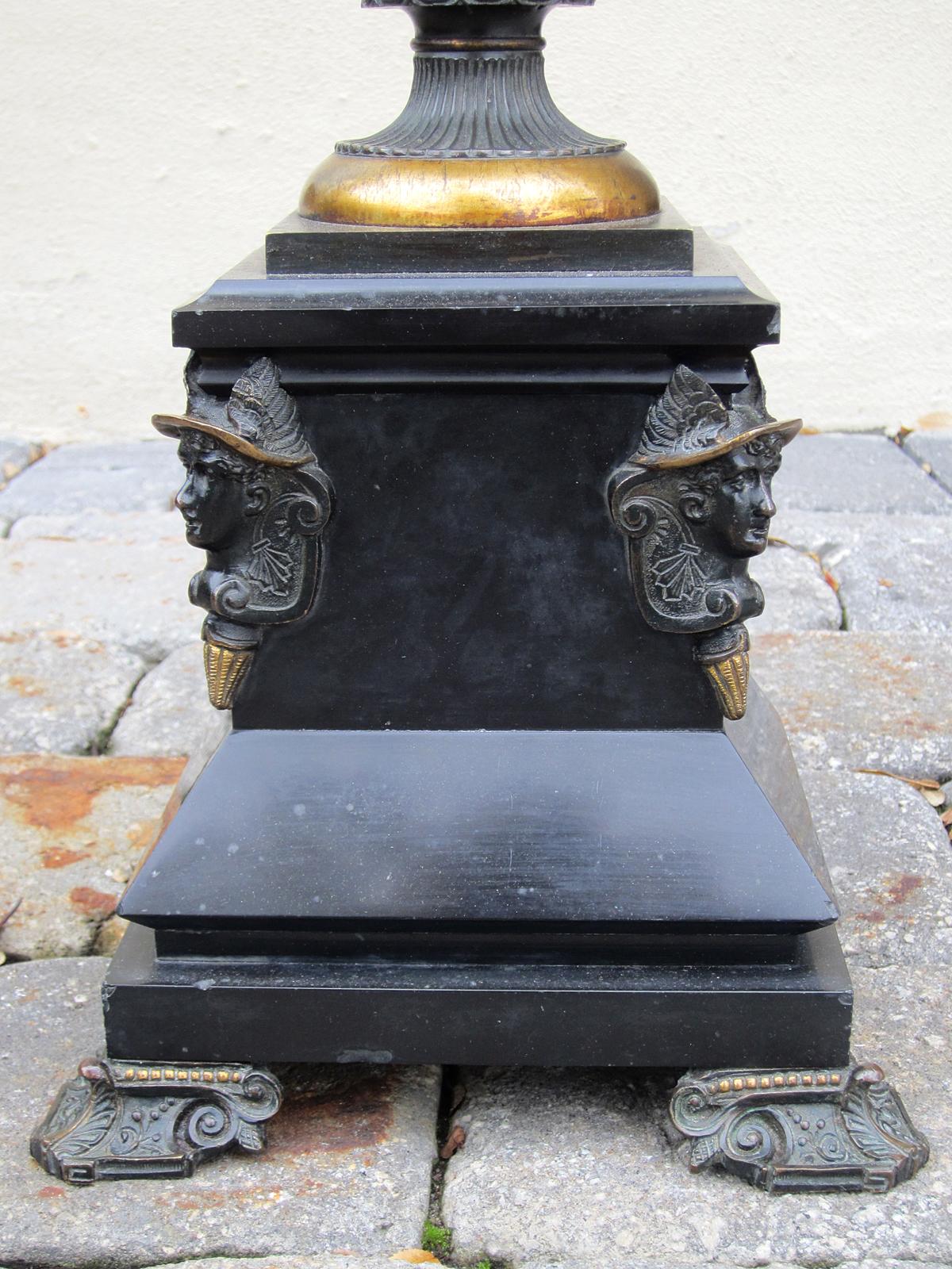 19th Century French Neoclassical Bronze Urn with Mythological Relief In Good Condition For Sale In Atlanta, GA