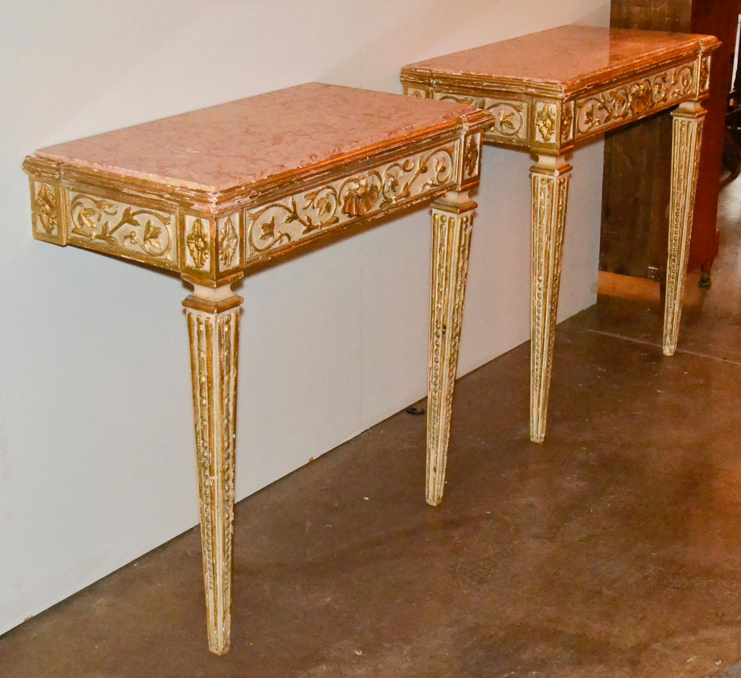 Marble 19th Century French Neoclassical Consoles