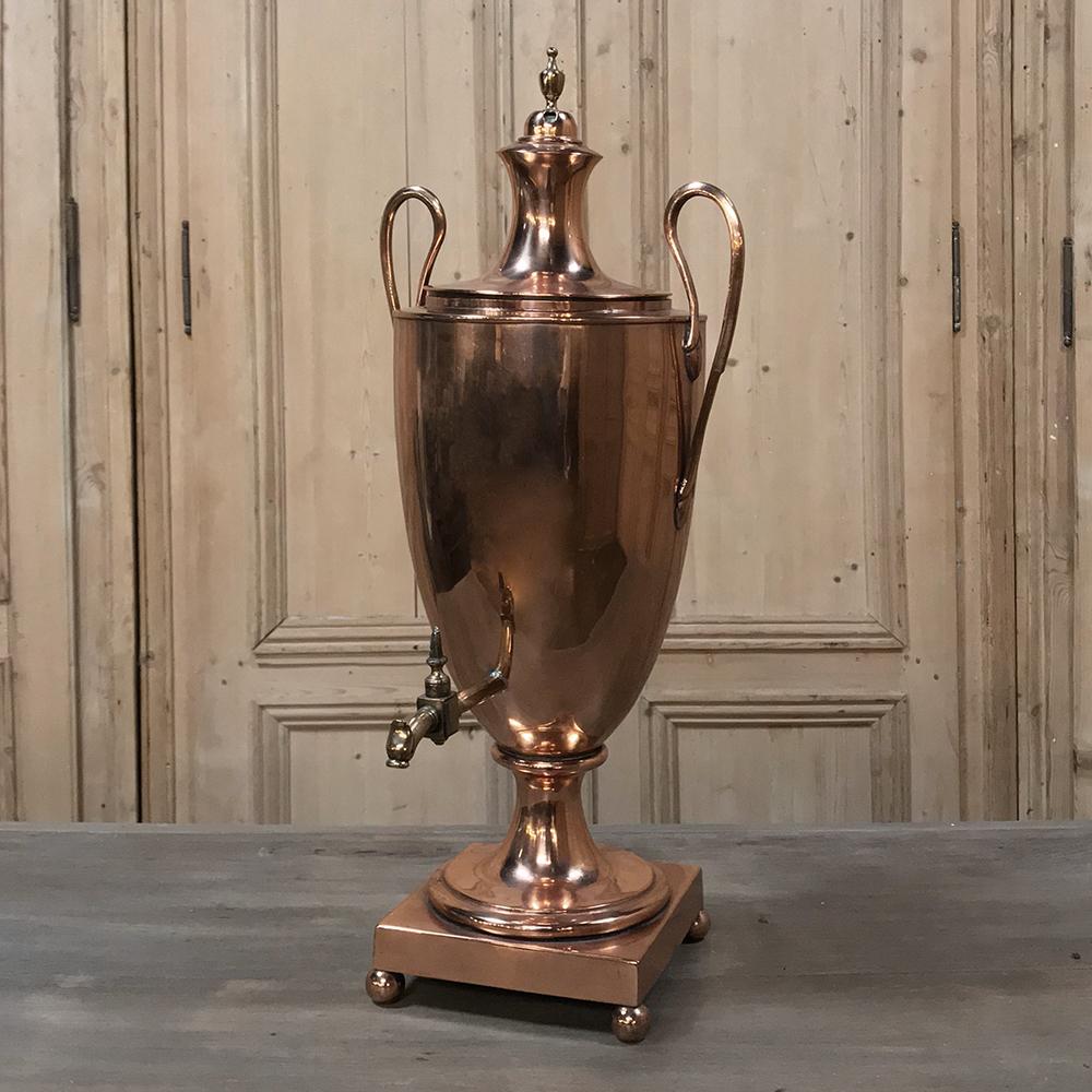 19th Century French Neoclassical Copper and Brass Tea Server or Coffee Urn For Sale 2