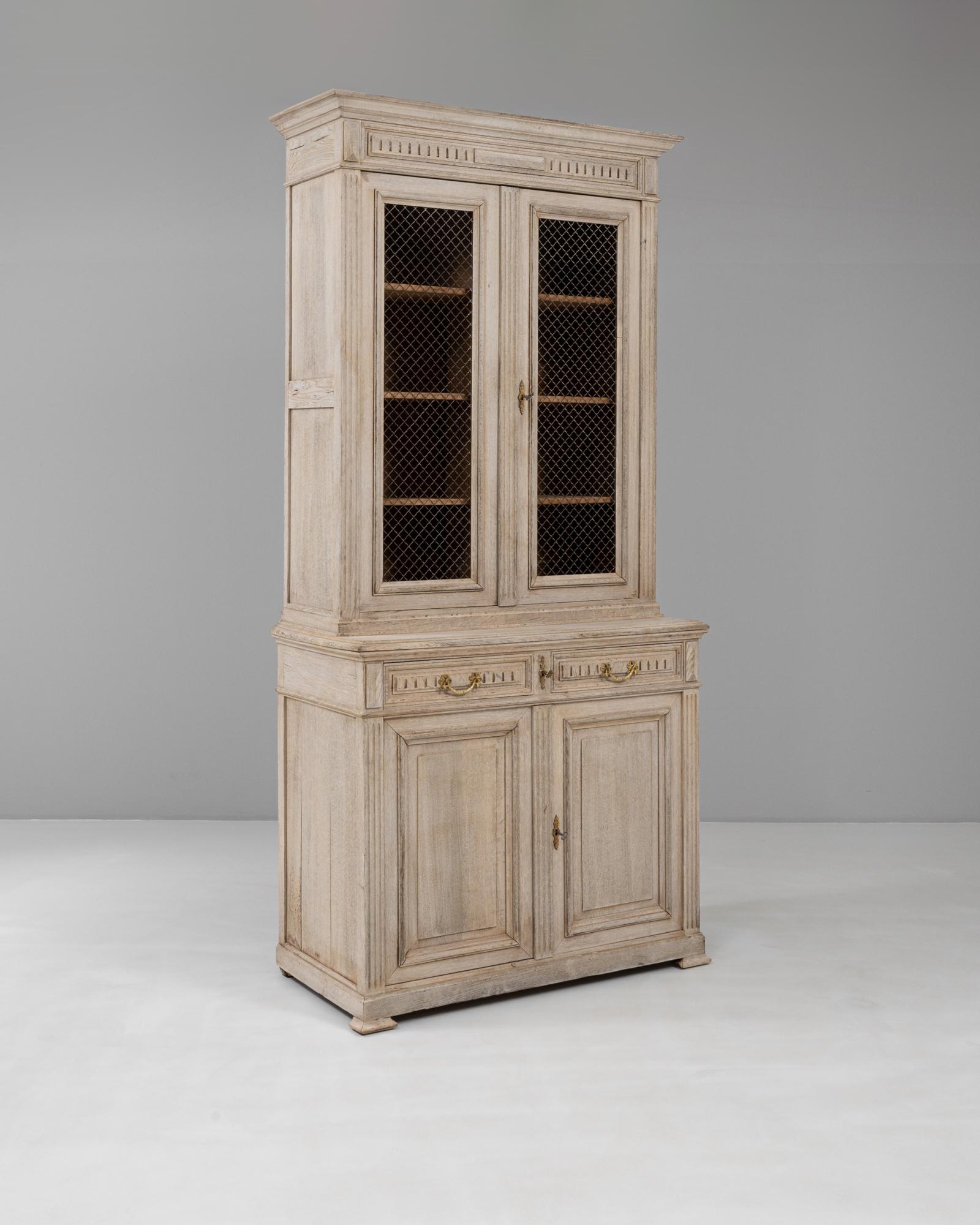 19th Century French Neoclassical Display Cabinet with Wire Doors For Sale 1