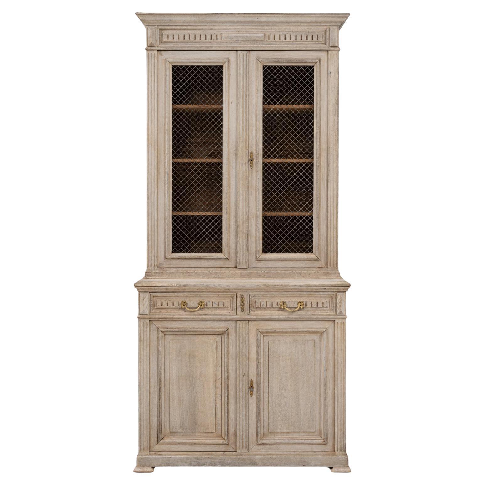 19th Century French Neoclassical Display Cabinet with Wire Doors For Sale