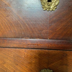 19th Century French Neoclassical Empire Bronze & Mahogany Lingerie Chest