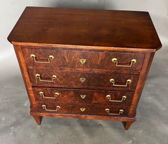 19th Century French Neoclassical Figured Walnut Bedside Chest