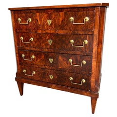 19th Century French Neoclassical Figured Walnut Bedside Chest