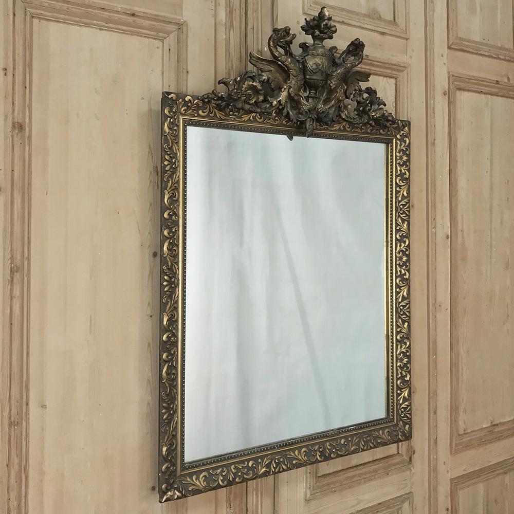 Napoleon III 19th Century French Neoclassical Gilded Mirror with Dragons