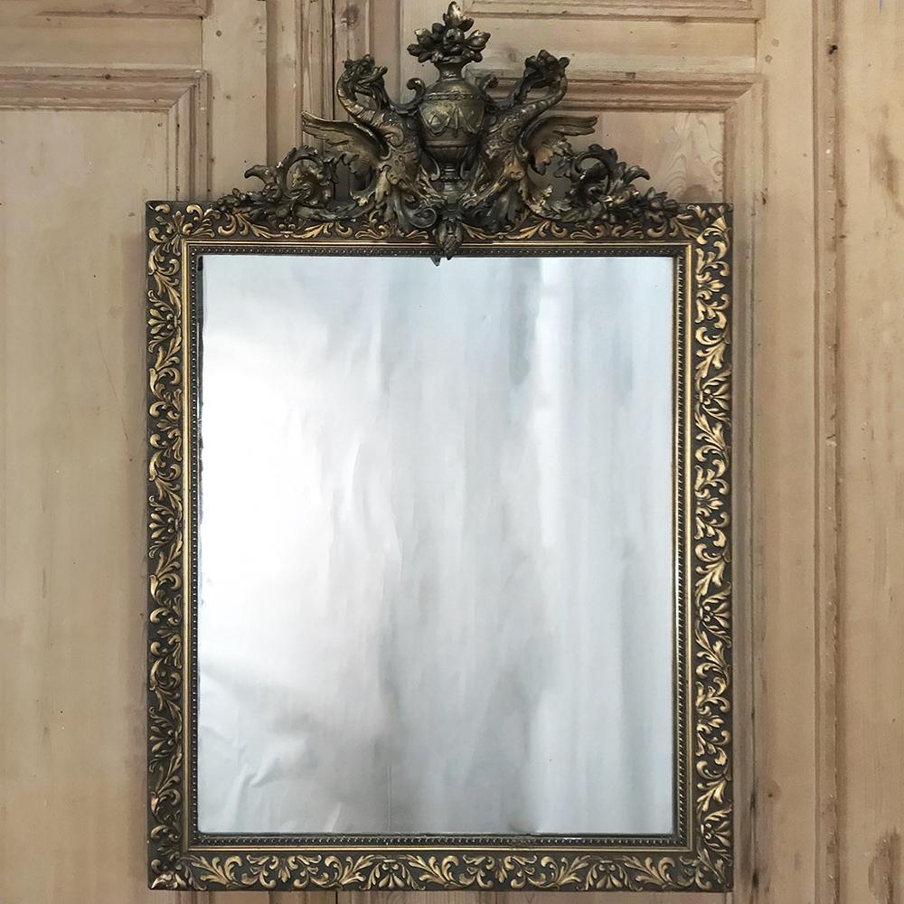 Hand-Crafted 19th Century French Neoclassical Gilded Mirror with Dragons