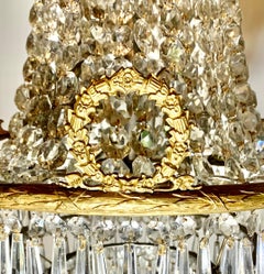 19th Century French Neoclassical Gilt Bronze and Crystal Eleven Light Chandelier