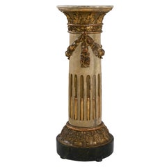 Antique 19th Century French Neoclassical Giltwood Pedestal