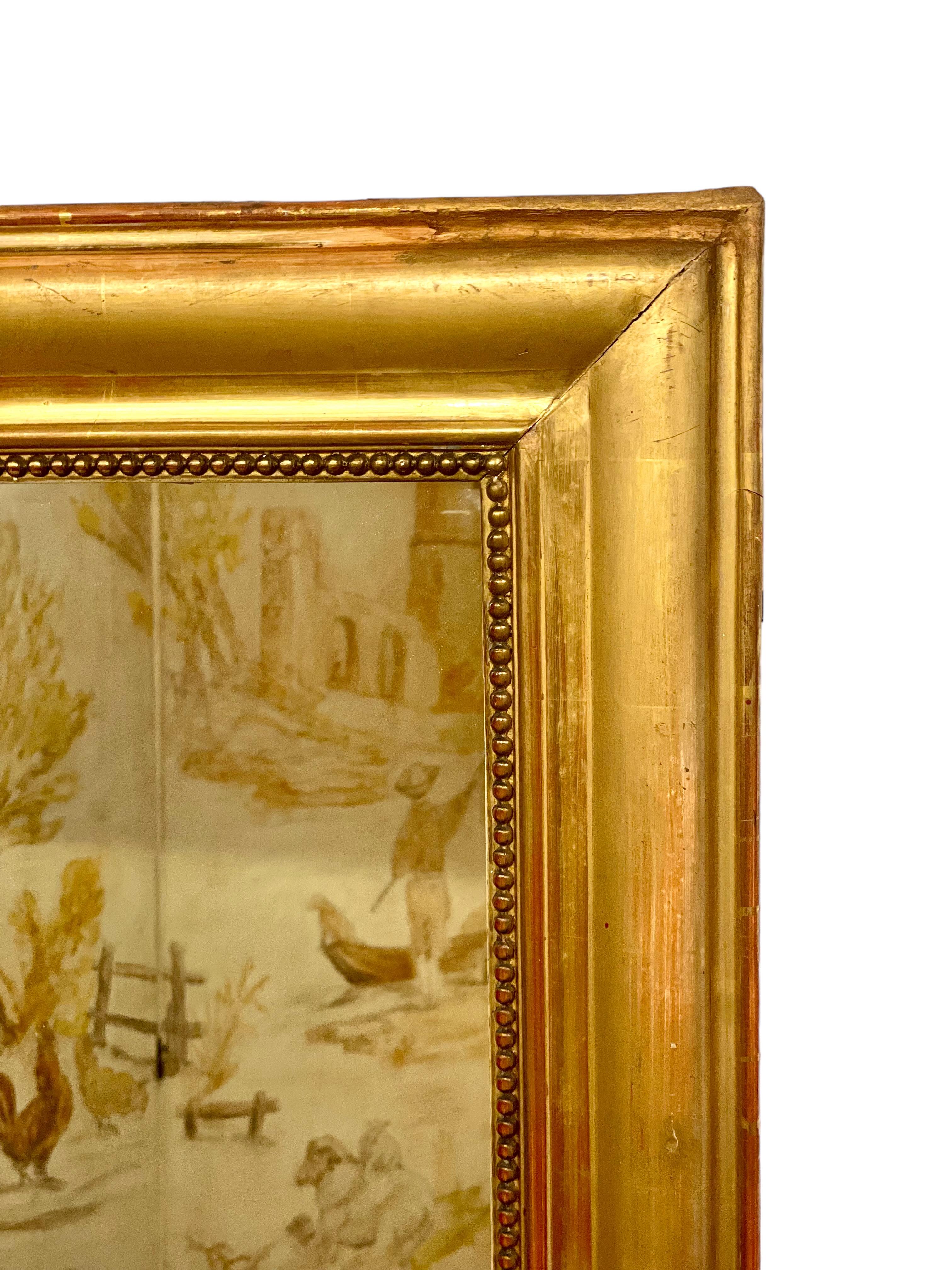 19. Jahrhundert Französisch neoklassischen Giltwood Trumeau Spiegel (Neoklassisch) im Angebot