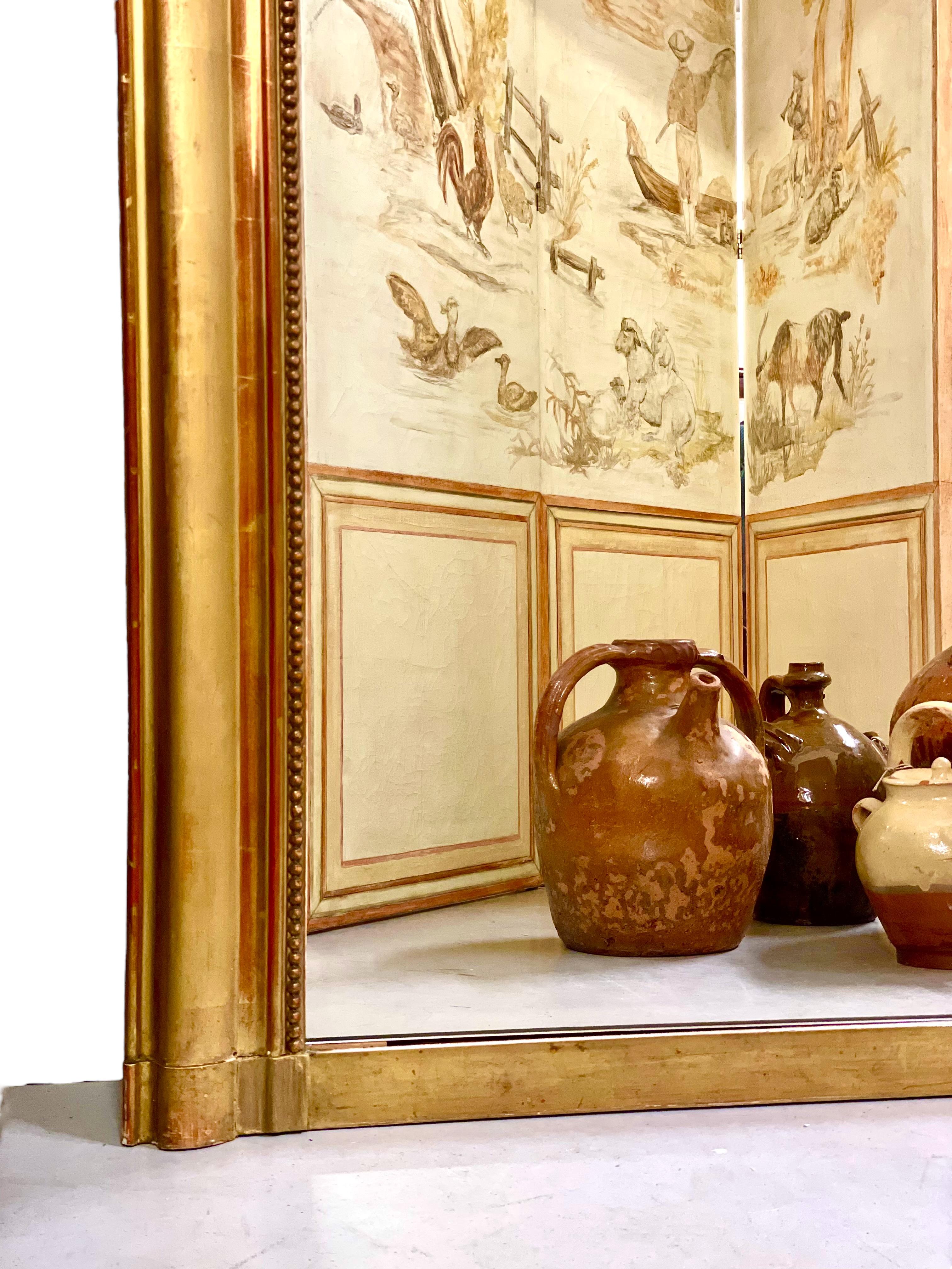 19. Jahrhundert Französisch neoklassischen Giltwood Trumeau Spiegel im Zustand „Gut“ im Angebot in LA CIOTAT, FR