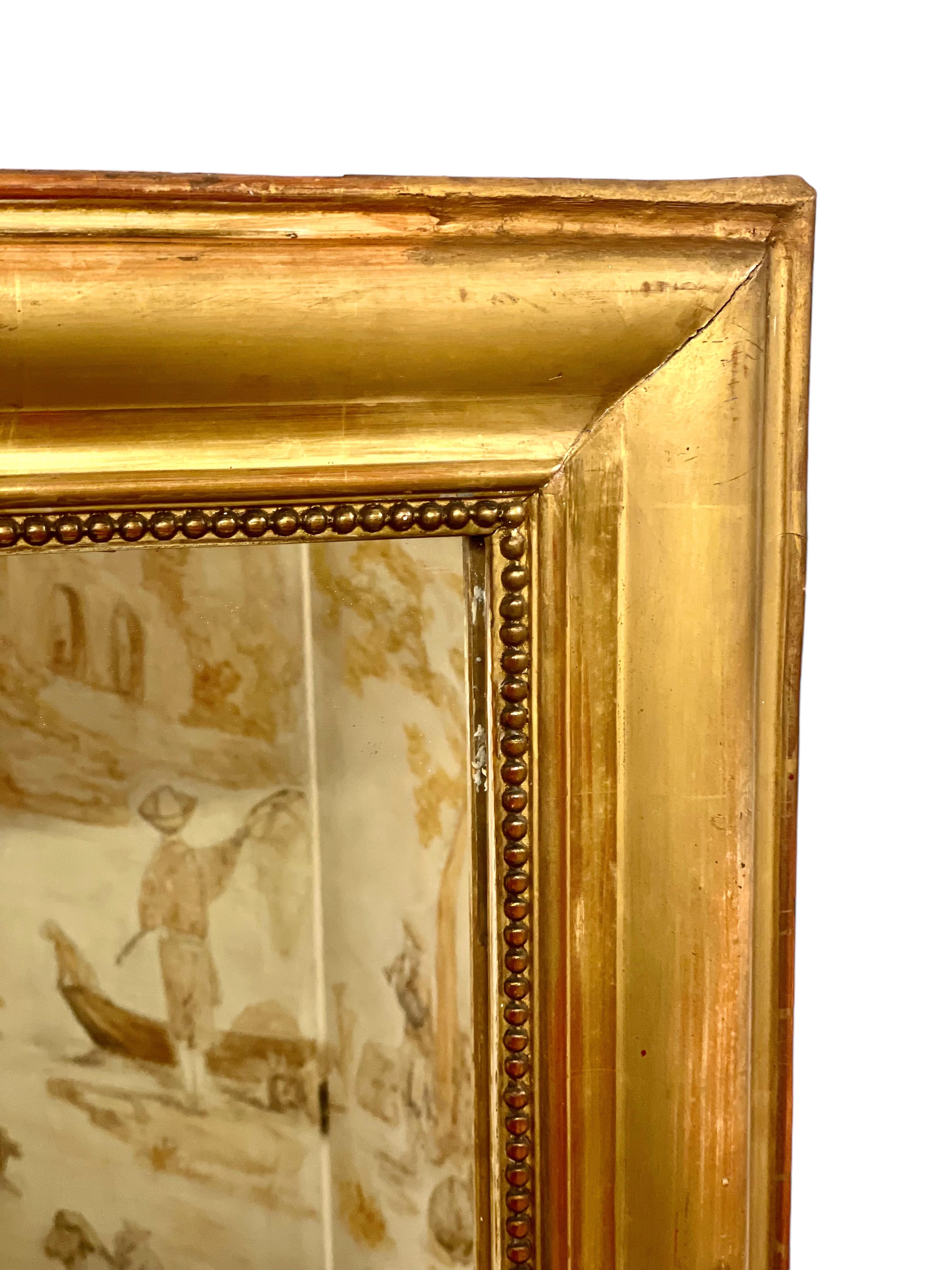 19. Jahrhundert Französisch neoklassischen Giltwood Trumeau Spiegel im Angebot 4