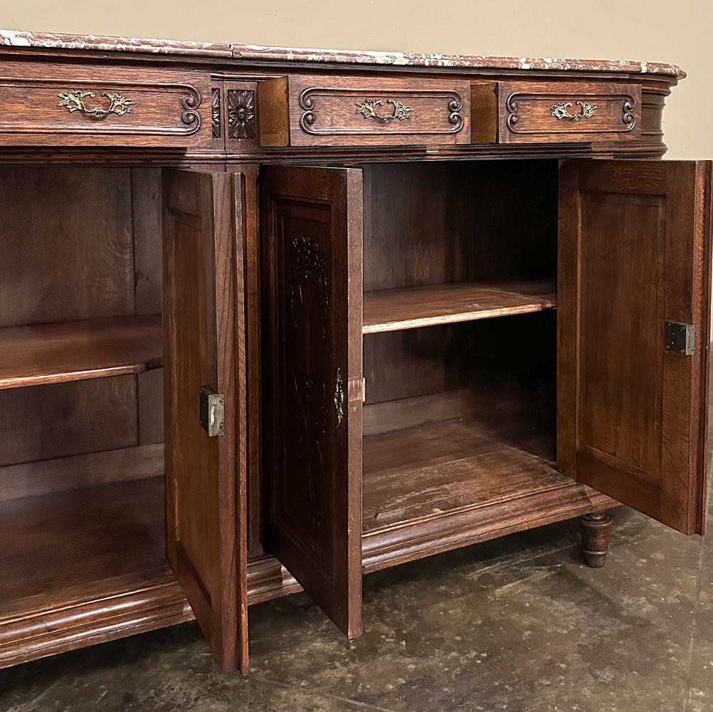 Buffet neoclassico francese del XIX secolo Luigi XVI con piano in marmo ~ Credenza in vendita 3