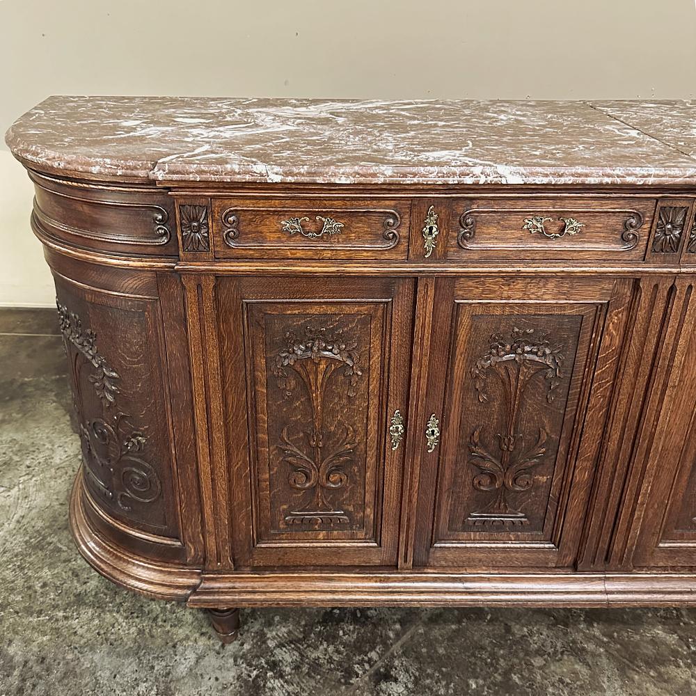 Buffet neoclassico francese del XIX secolo Luigi XVI con piano in marmo ~ Credenza in vendita 4