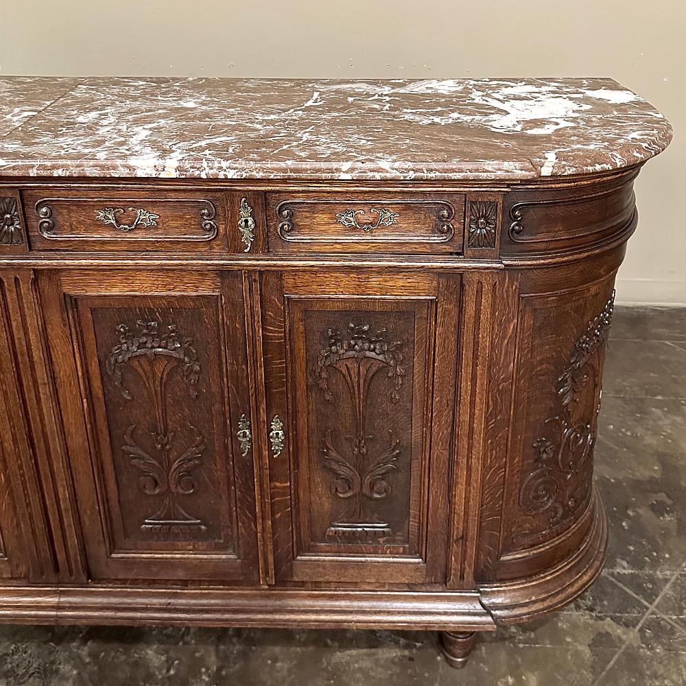 Buffet neoclassico francese del XIX secolo Luigi XVI con piano in marmo ~ Credenza in vendita 6