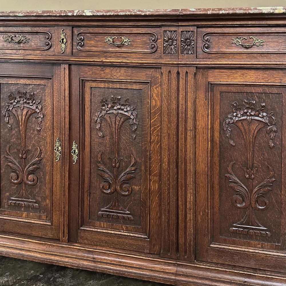Buffet neoclassico francese del XIX secolo Luigi XVI con piano in marmo ~ Credenza in vendita 9
