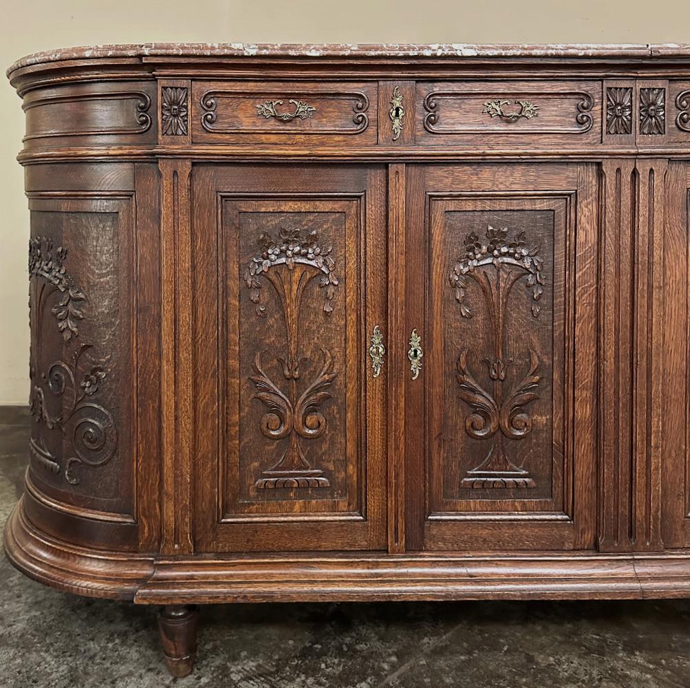 Buffet neoclassico francese del XIX secolo Luigi XVI con piano in marmo ~ Credenza in vendita 10
