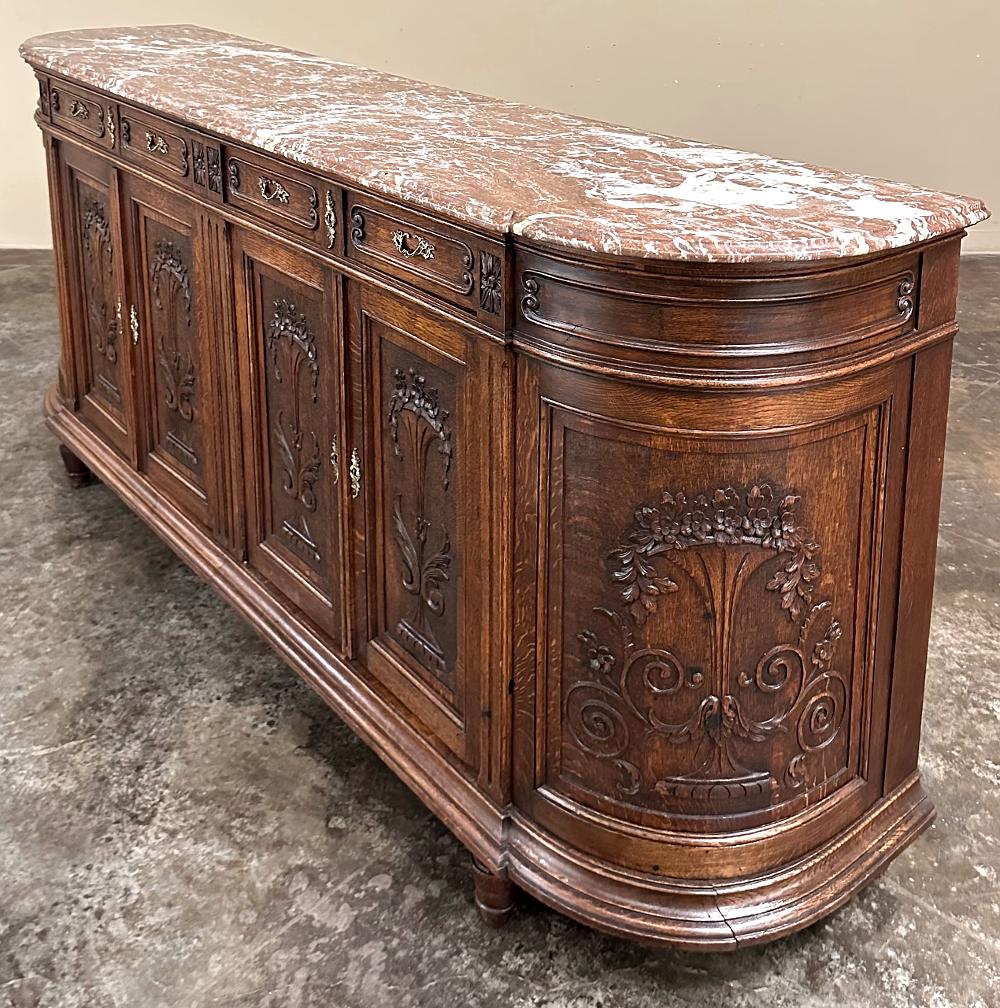 Fine XIX secolo Buffet neoclassico francese del XIX secolo Luigi XVI con piano in marmo ~ Credenza in vendita