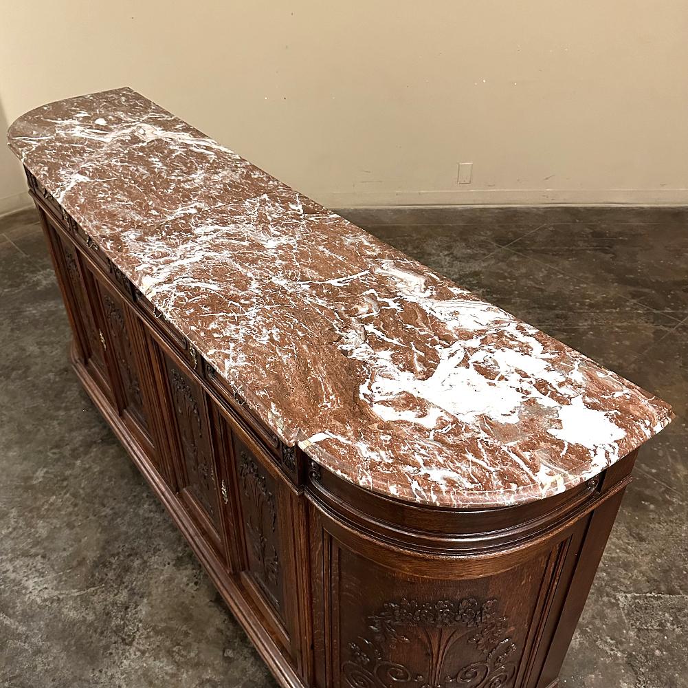 Ottone Buffet neoclassico francese del XIX secolo Luigi XVI con piano in marmo ~ Credenza in vendita