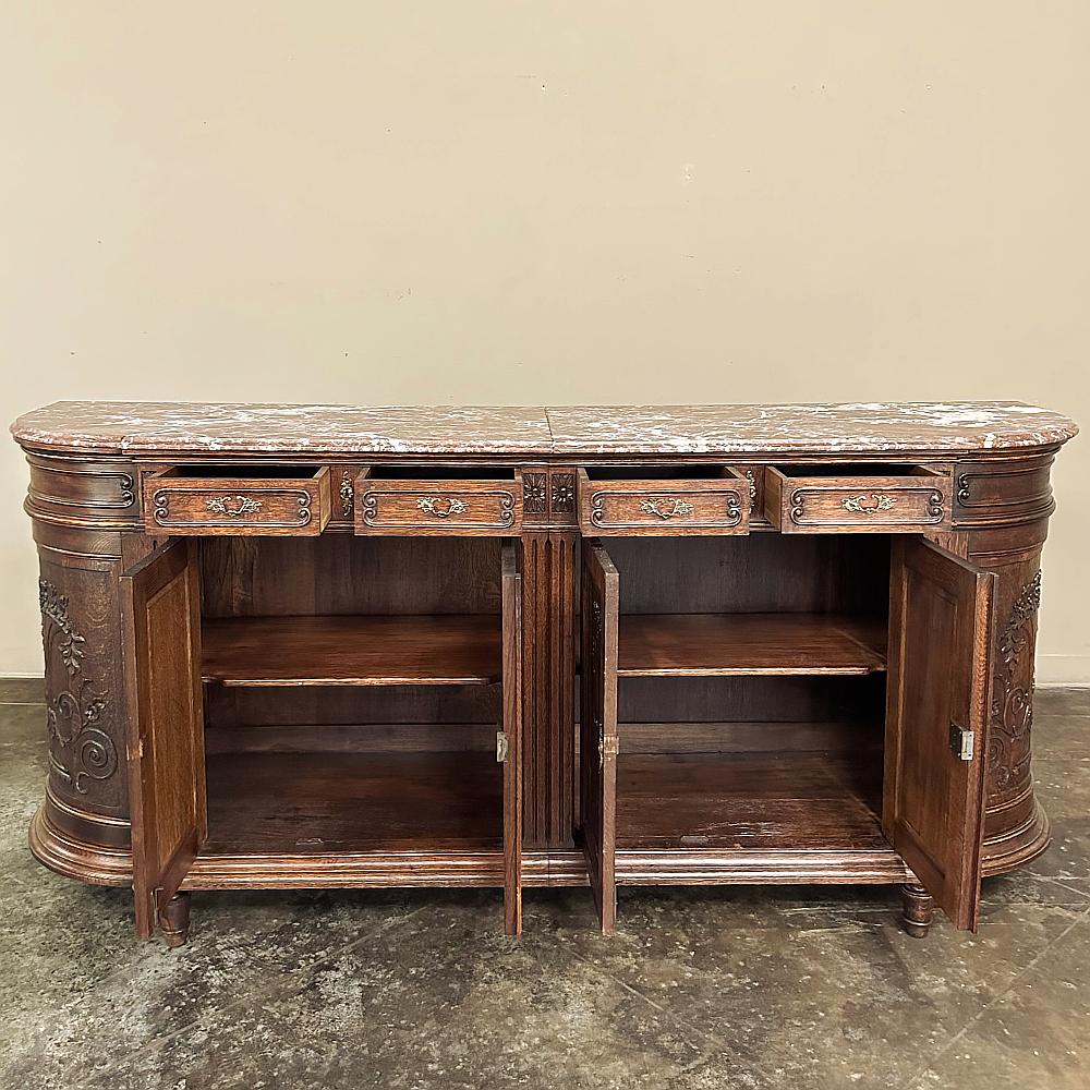 Buffet neoclassico francese del XIX secolo Luigi XVI con piano in marmo ~ Credenza in vendita 1
