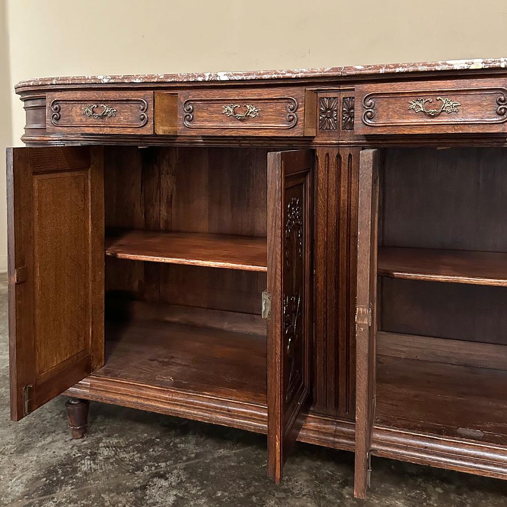 Buffet neoclassico francese del XIX secolo Luigi XVI con piano in marmo ~ Credenza in vendita 2
