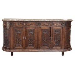 19th Century French Neoclassical Louis XVI Marble Top Buffet ~ Credenza