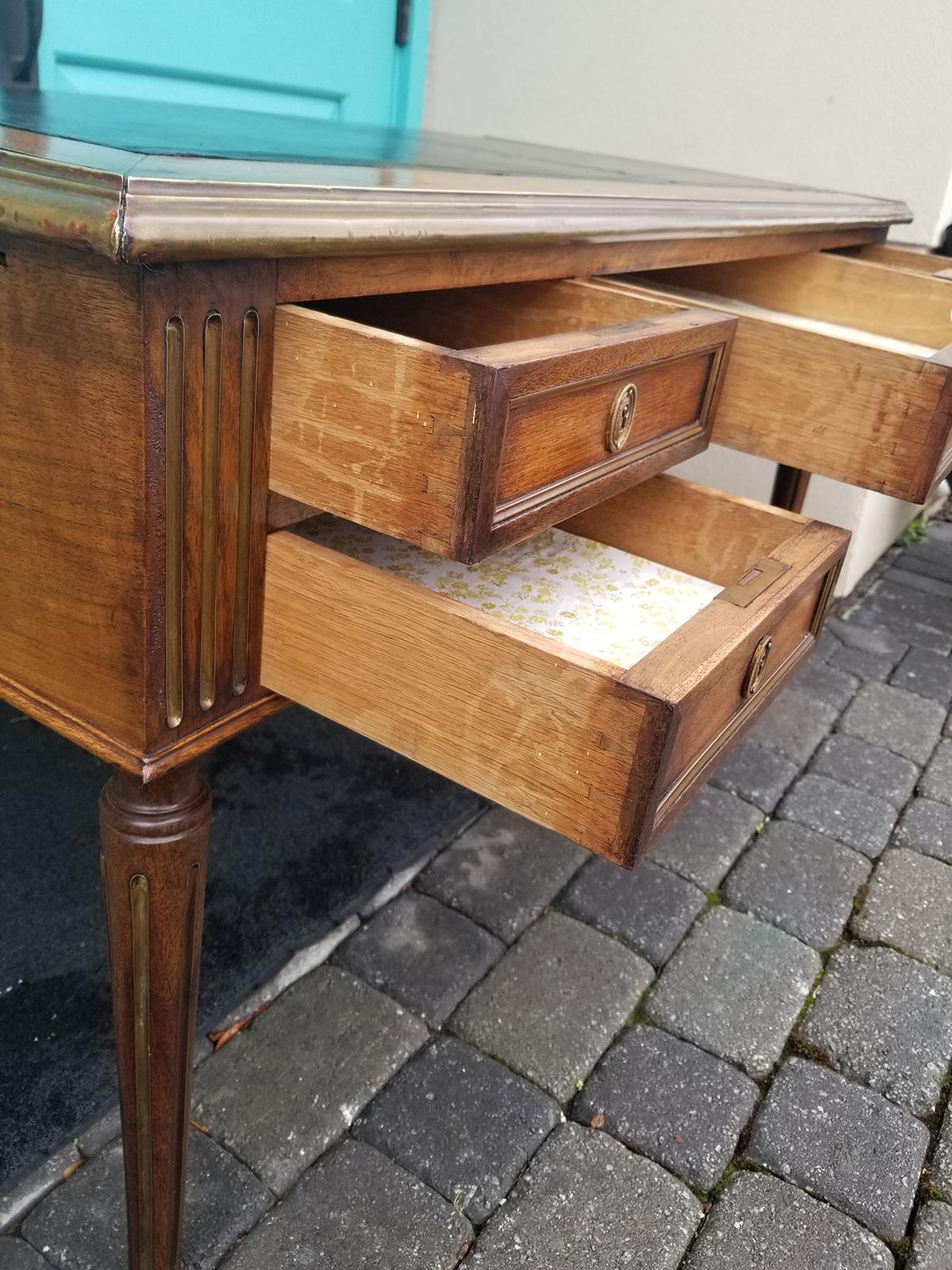 19th Century French Neoclassical Louis XVI Style Desk with Bronze Trim 10