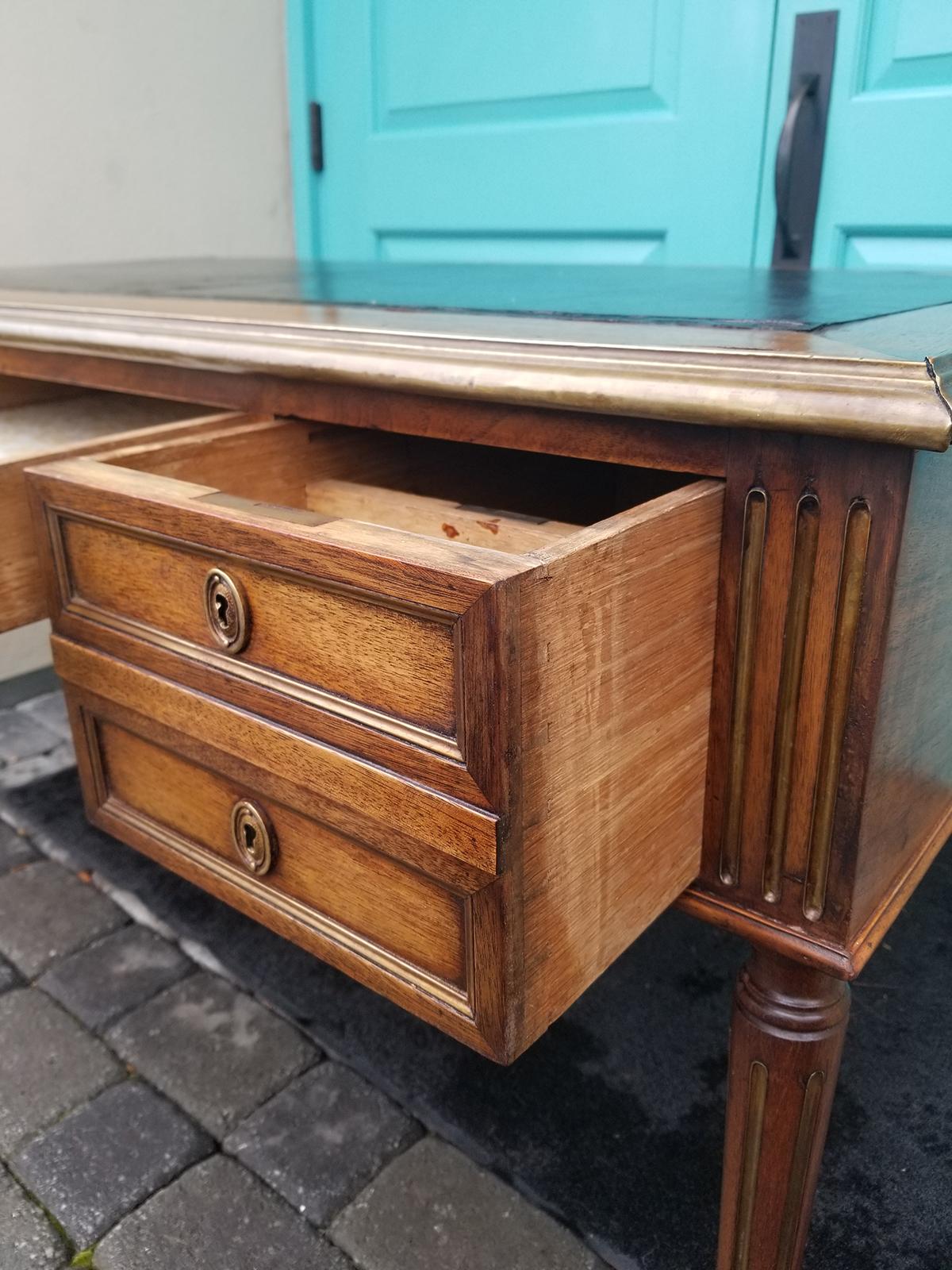 19th Century French Neoclassical Louis XVI Style Desk with Bronze Trim 12