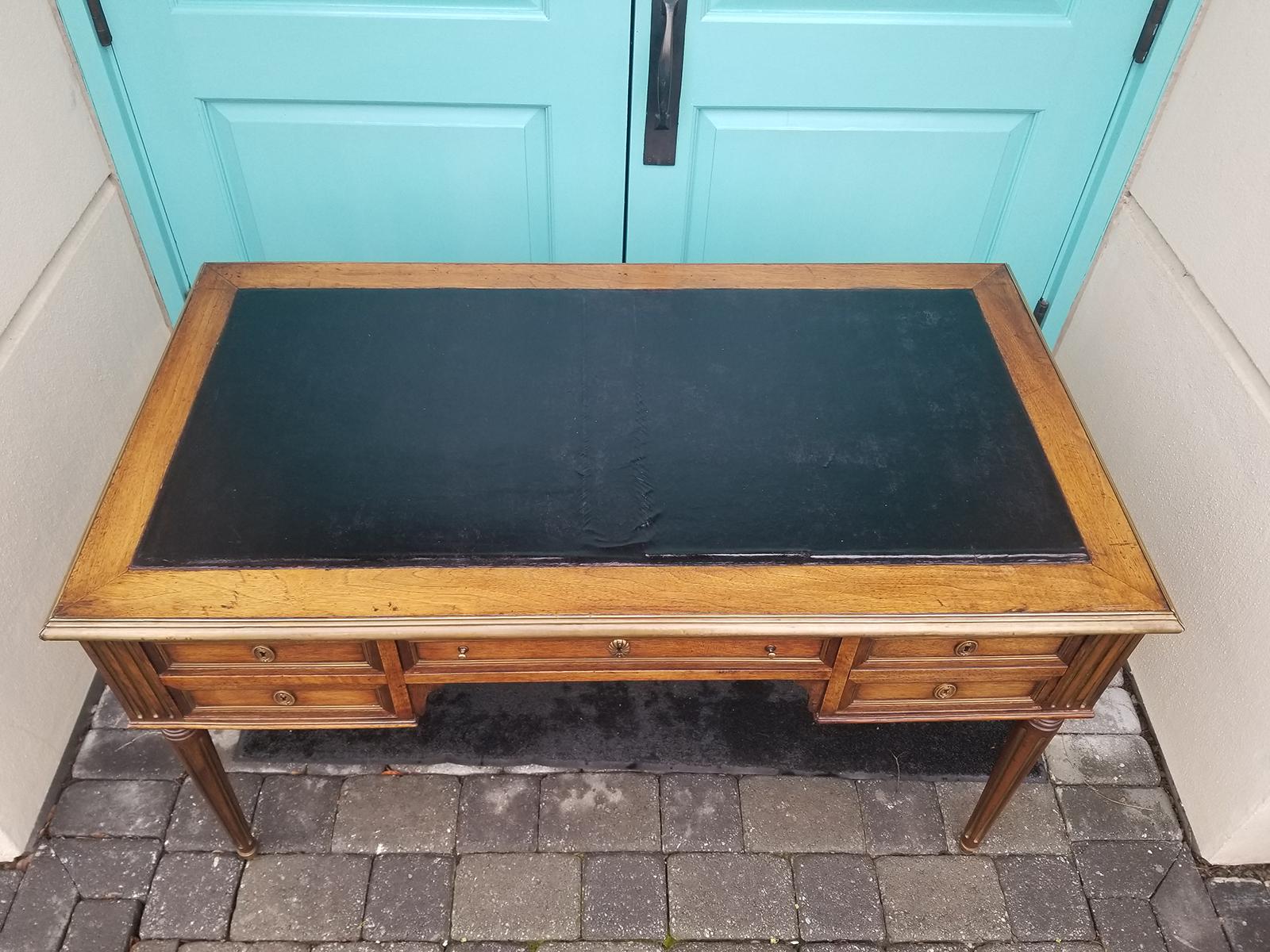 19th Century French Neoclassical Louis XVI Style Desk with Bronze Trim 2