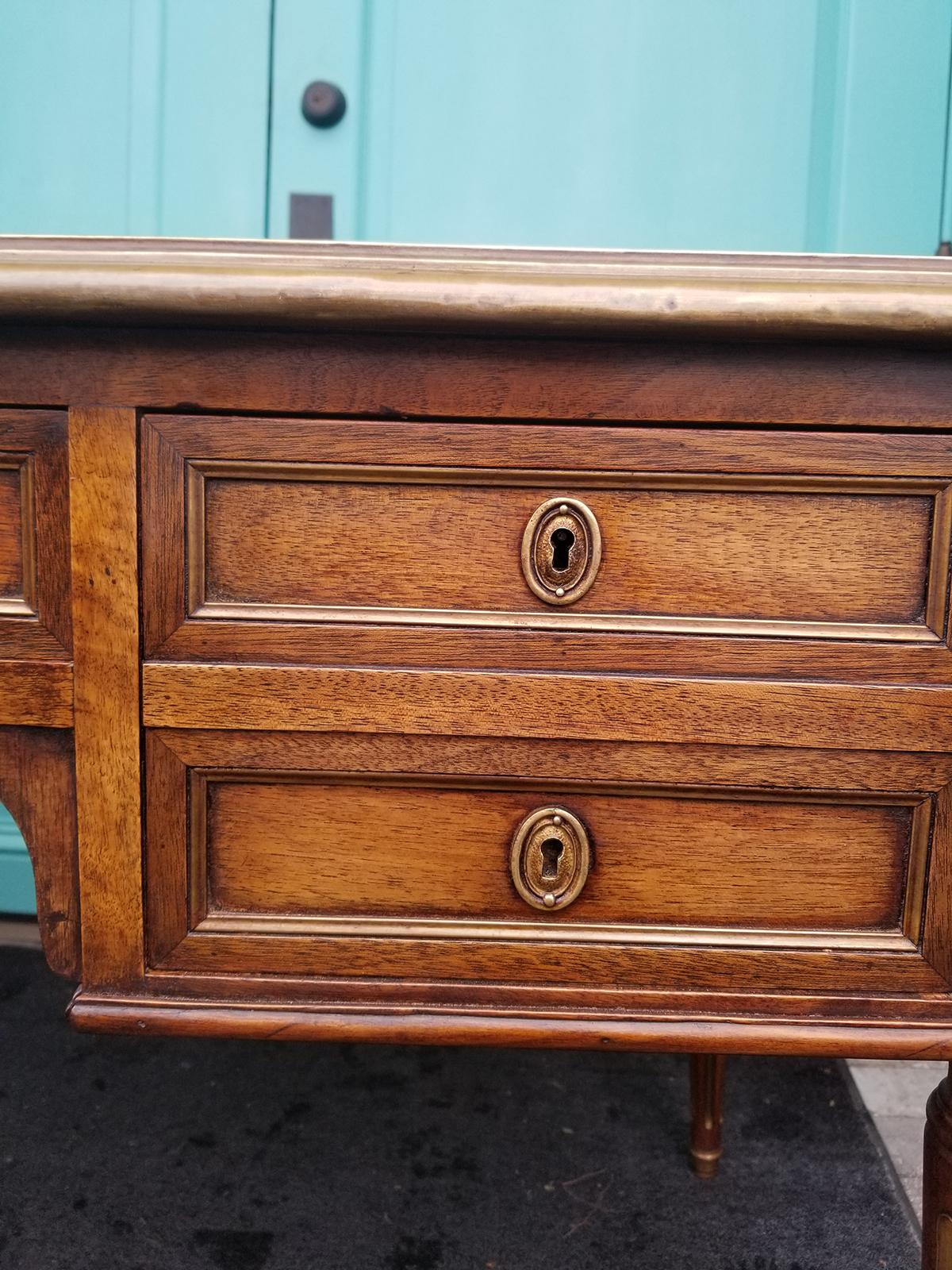 19th Century French Neoclassical Louis XVI Style Desk with Bronze Trim 4