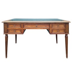 19th Century French Neoclassical Louis XVI Style Desk with Bronze Trim