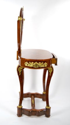 19th Century French Neoclassical Style Mahogany Vanity / Ormolu Mounts