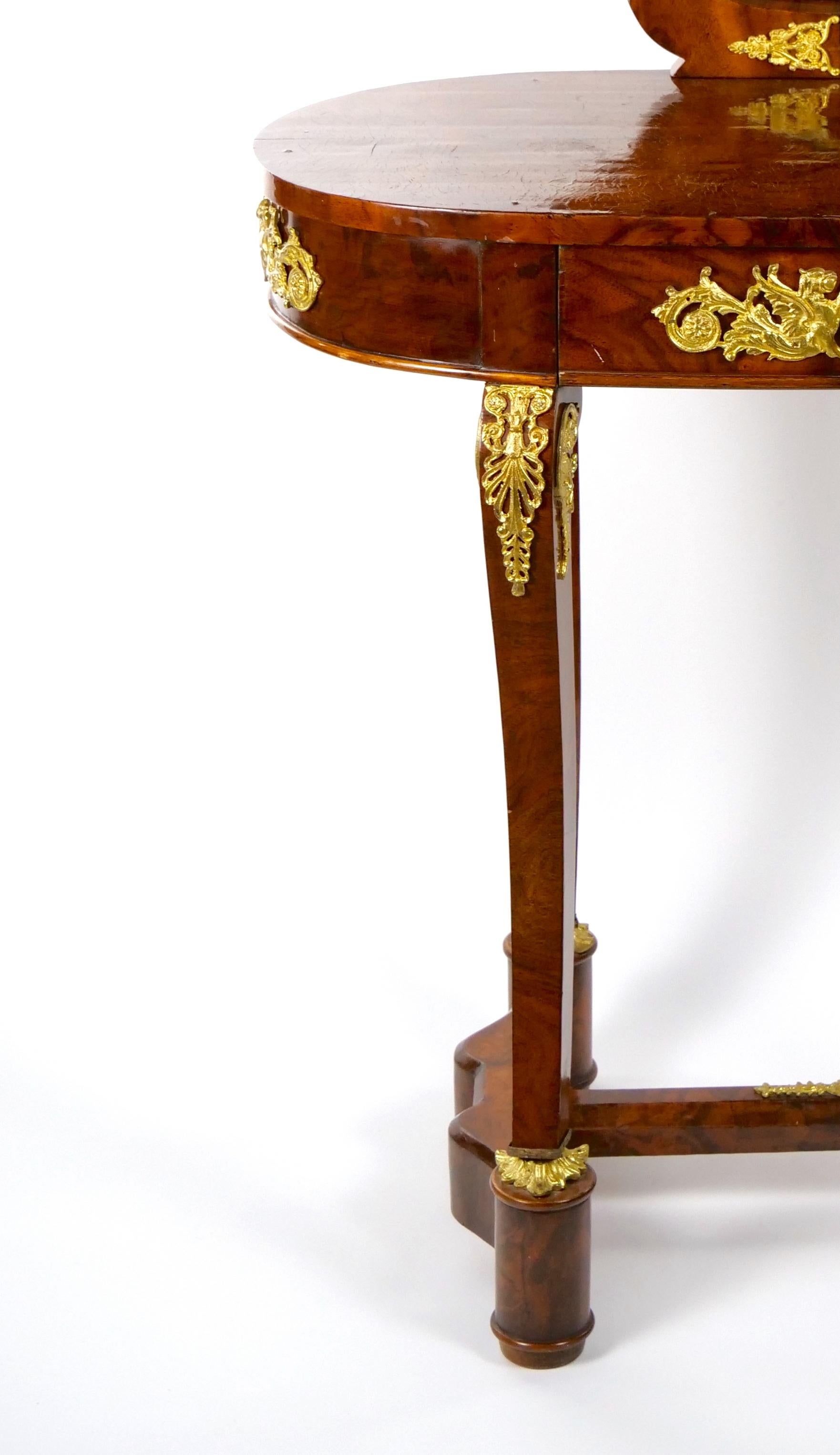 19th Century French Neoclassical Mahogany Vanity / Ormolu Mounts For Sale 1