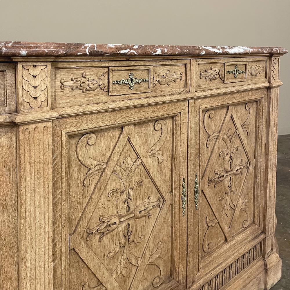 19th Century French Neoclassical Marble Top Buffet For Sale 10