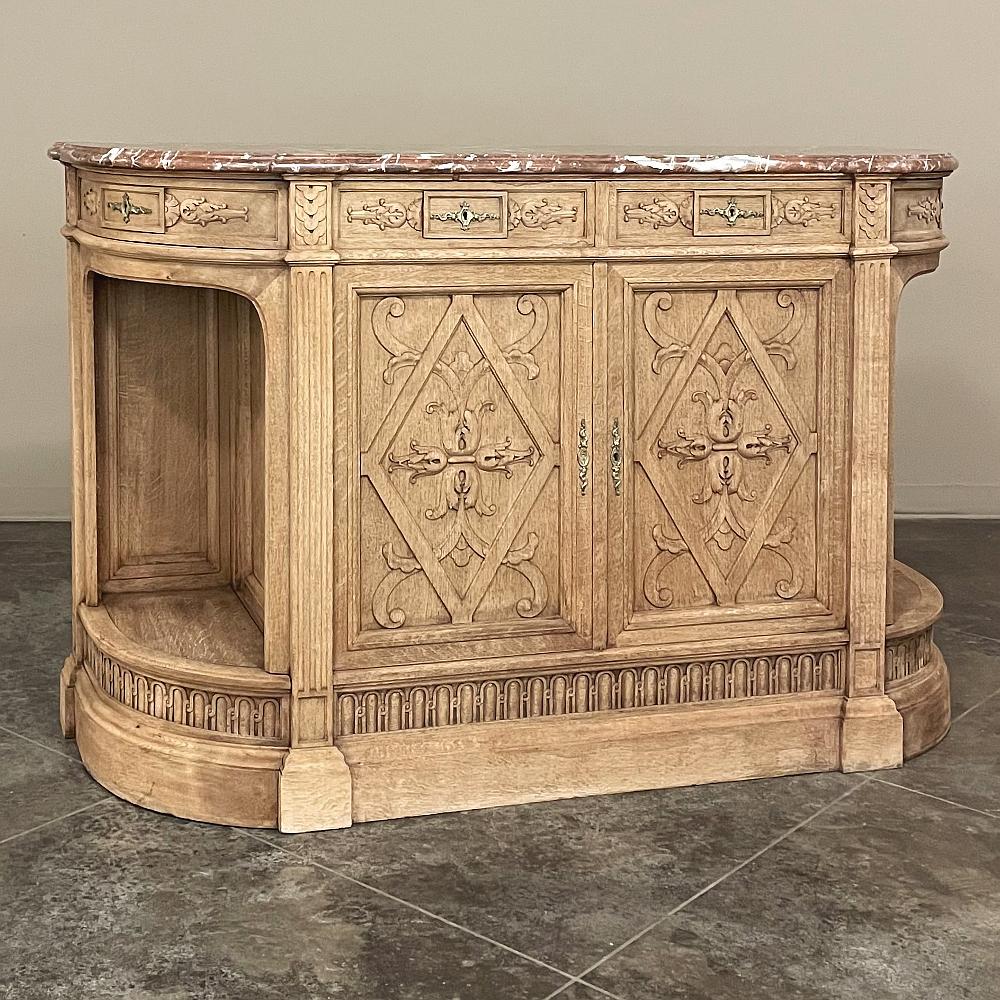 Neoclassical Revival 19th Century French Neoclassical Marble Top Buffet For Sale