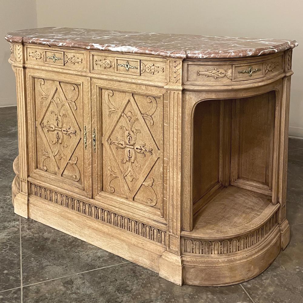 19th Century French Neoclassical Marble Top Buffet In Good Condition For Sale In Dallas, TX