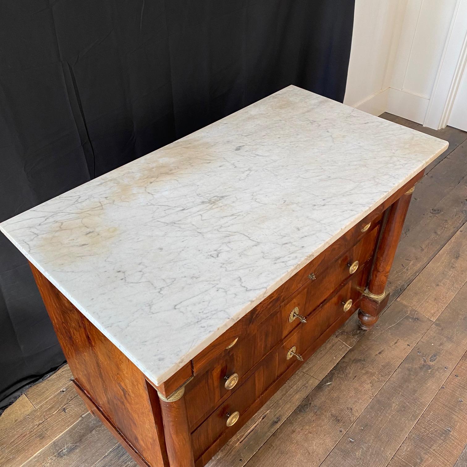 19th Century French Neoclassical Marble Top Commode or Chest of Drawers  For Sale 2