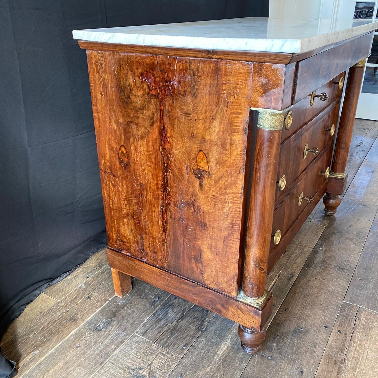 19th Century French Neoclassical Marble Top Commode or Chest of Drawers  For Sale 5