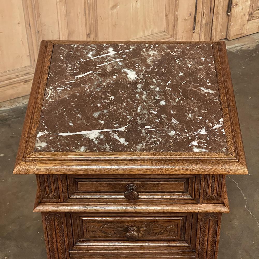19th Century French Neoclassical Marble Top Nightstand For Sale 4