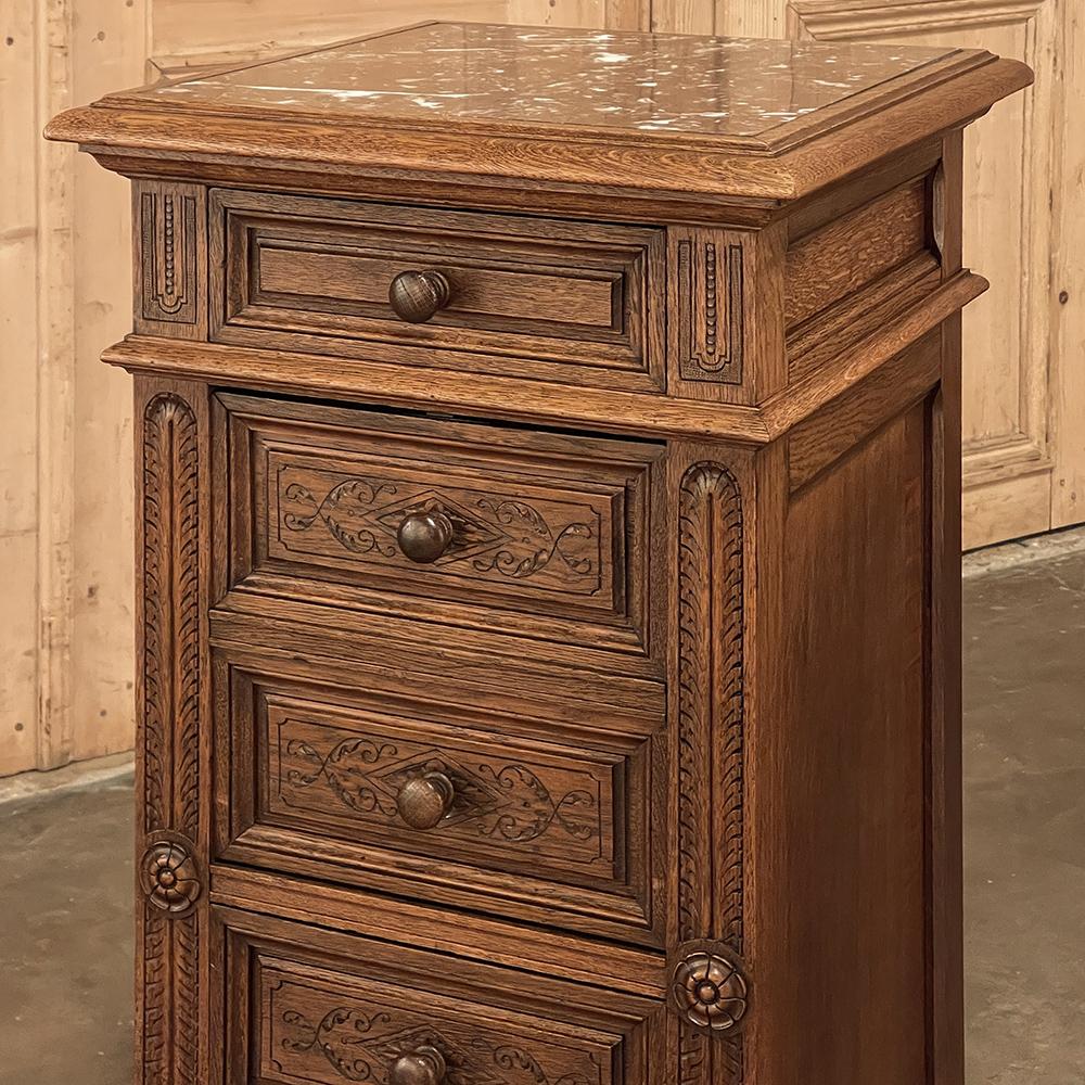 19th Century French Neoclassical Marble Top Nightstand For Sale 7