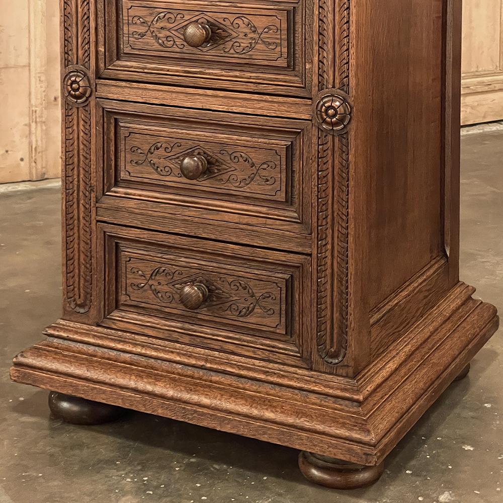 19th Century French Neoclassical Marble Top Nightstand For Sale 8